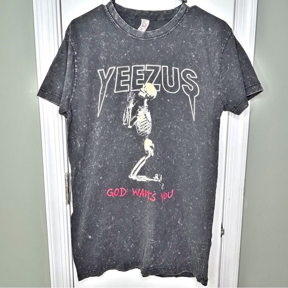 blank Other - VTG Yeezus 2013 Kanye West God Wants You Tour Style T-Shirt Skeleton Praying